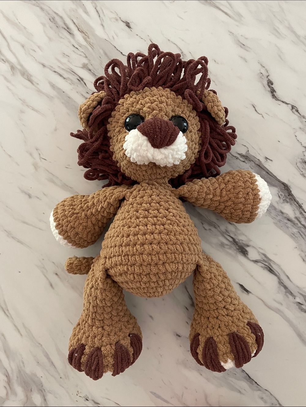 Handmade Crochet Lion Toy Purchased from Etsy